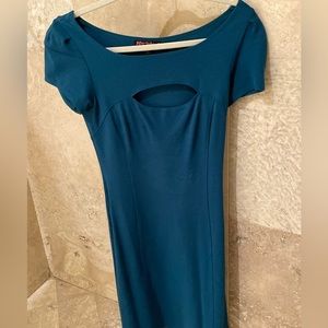 Betsey Johnson teal keyhole dress